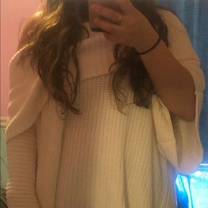 Oversized white turtleneck